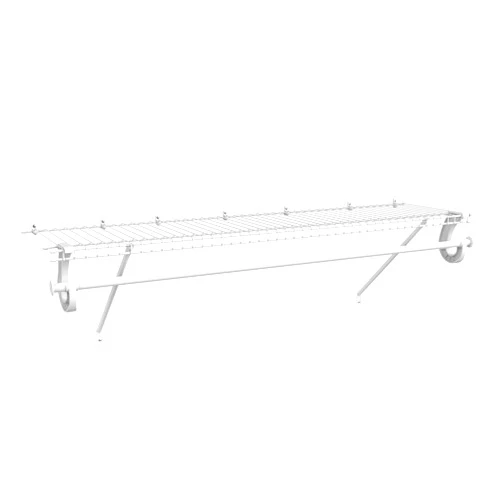 ClosetMaid 5631 SuperSlide Ventilated Shelf Kit with Closet Rod, 4-Foot x 12-Inch, White