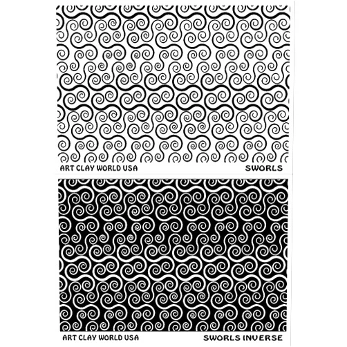 FlexiStamp Texture Sheet Set Sworls Designs (Including Sworls and Sworls Inverse)- 2 pc.