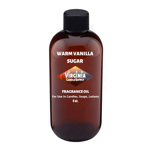 Virginia Candle Supply Warm Vanilla Sugar Fragrance Oil (8 oz Bottle) for Candle Making, Soap Making, Tart Making, Room Sprays, Lotions, Car Fresheners, Slime, Bath Bombs, Warmers…