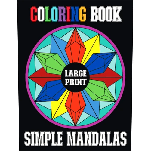 LN COLORING BOOK Large Print Simple Mandalas Coloring Book: 50 Easy Beautiful Mandalas for Kids or Adults