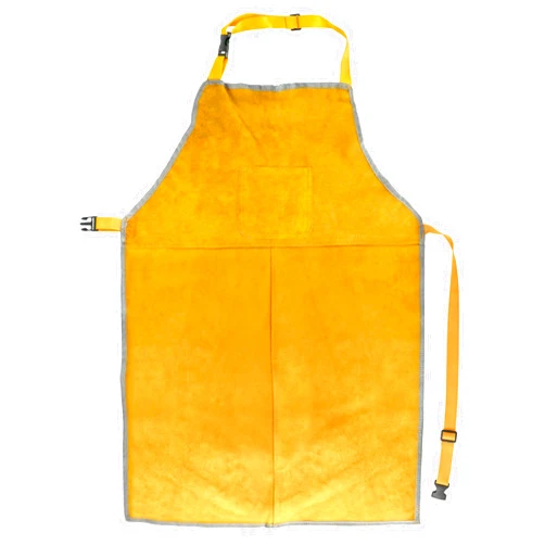 QWORK Leather Welding Work Apron, Heat and Flame Resistant, Size 23x35 Inches