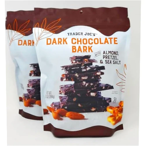 Generic Dark Chocolate Bark with Almond, Pretzel & Sea Salt 10 oz/284g (Pack of 2) by Trader Joes
