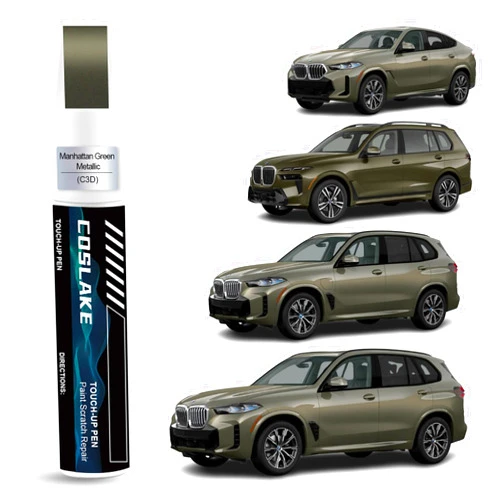 COSLAKE Car Touch Up Paint(Manhattan Green Metallic(C3D)) for BMW, Car Paint Scratch Repair Kit, Quick & Easy Solution to Repair, 2 in 1 Scratch Remover Pen with Color-Matched