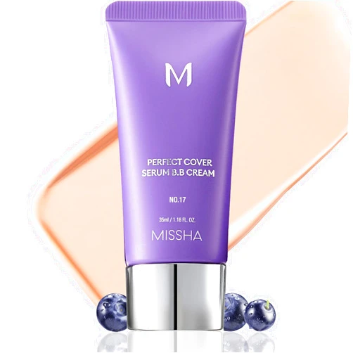 MISSHA M PERFECT COVER SERUM BB CREAM No.17 Fair- Fair with Cool Undertone, BB Cream by Cardi B Pick, Skin Tint, Tinted Moisturizer, Skin Care Foundation Makeup, Korean Makeup,1.18 Fl oz