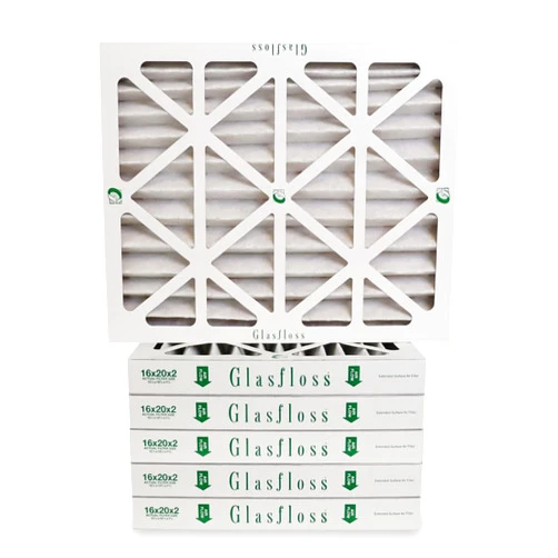 Glasfloss 16x20x2 Pleated Air Filter, ZL Series, MERV 10 - Actual Size: 15 1/2 x 19 1/2 x 1 3/4 (Box of 6)