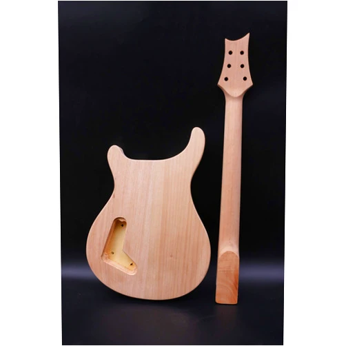Yinfente Electric Guitar Kit 22 fret electric guitar neck 24.75 inch Mahogany wood guitar body Maple wood rosewood fretboard DIY guitar project