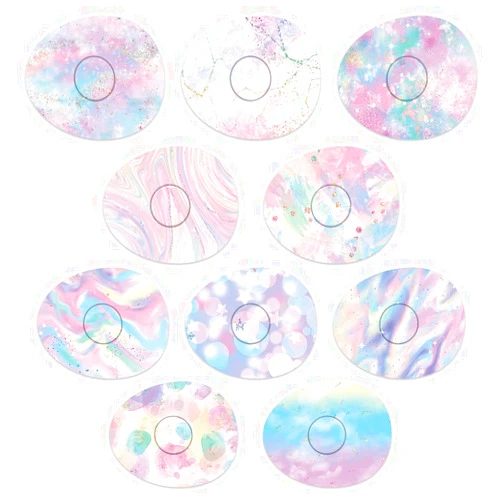 Rockadex Adhesive Patches - Compatible Freestyle Sensor, Custom-Designed Libre Patches, Diabetic Supplies Mix 10 Pack Iridescent