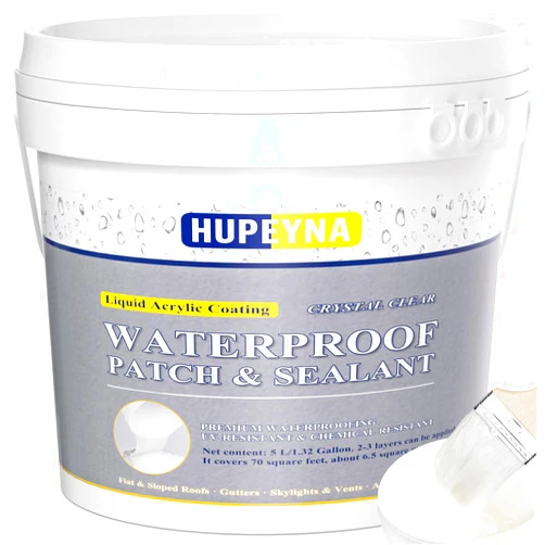 Hupeyna Invisible Waterproof Agent, 1.32 Gal Hupeyna Waterproof Sealant, Waterproof Glue, Transparent Waterproof Coating Agent, Transparent Waterproof Adhesive Indoor and Outdoor Coating Liquid Rubber Sealant