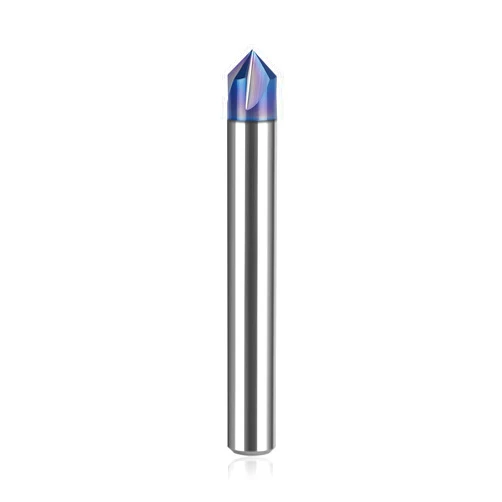 SpeTool 4 Flutes 90 Degree CNC V Bit 1/4 Inch Shank, TAC Coated Solid Carbide V Groove Router Bit for CNC Engraving and Chamfering
