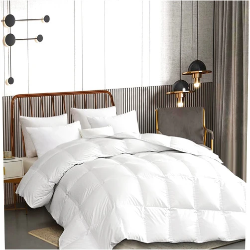 MARTHA STEWART King Size Goose Down Fiber Comforter, 100% Cotton Duvet Insert King, 1cm Breathable Panel Hotel Luxury Hypoallergenic Comforter 50oz All Season Medium Warmth 106x90