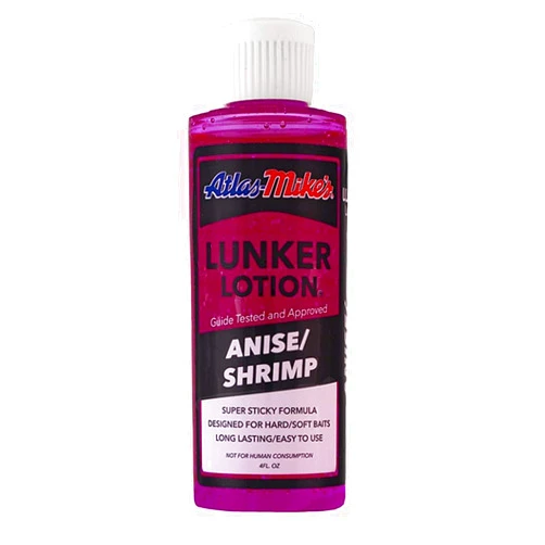 Atlas Mike's Shrimp Lunker Lotion Fish Attractant for Fishing Bait, Red, 4 Ounce