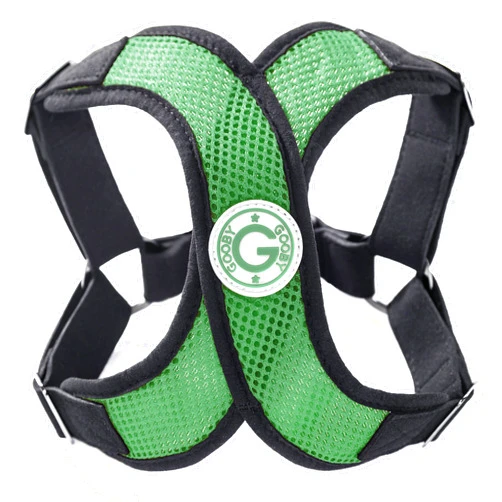 Gooby - X Harness, Small Dog Choke Free Step-in Harness with Synthetic Lambskin Soft Strap, Hunter Green, Large
