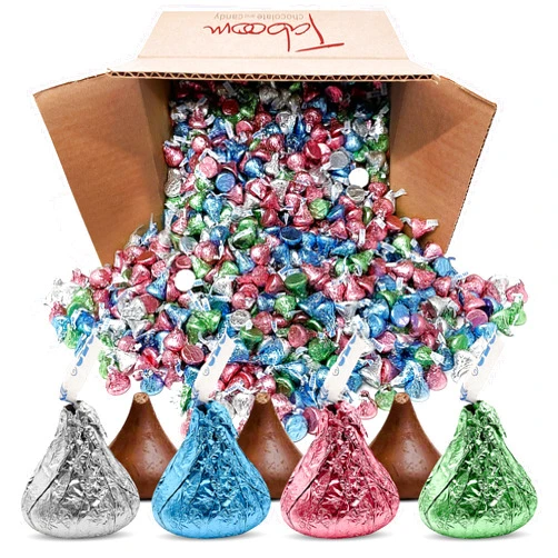 Taboom HersheyKisses Bulk Easter Basket Stuffers – 2 Pounds Pastel Easter Eggs HersheyMiniatures Assortment – Delicious Milk Chocolate Candy for Office, Kids, Parties, Holiday Easter Treats