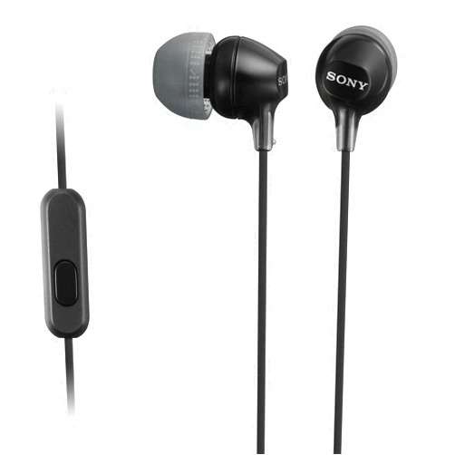 Sony MDREX15AP In-Ear Earbud Headphones with Mic, Black (MDREX15AP/B)