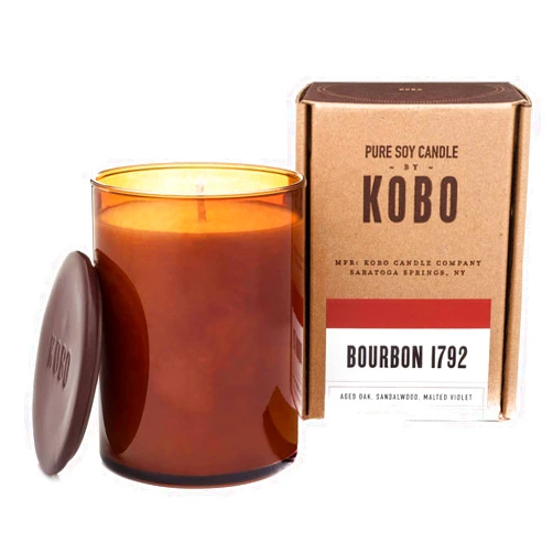 Kobo Candles KOBO Pure Soy Candles in Bourbon 1792 (Woodblock Collection) Features a Gute Bag (2 Piece Bundle)
