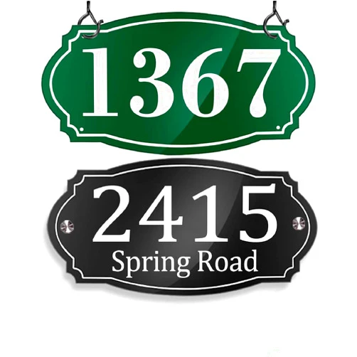 AtherCoreal House Numbers for Outside - Address Plaques - Personalized Address Number Sign and Street Name Sign Custom House Number Sign - Mailbox, Apartment, Office, Hotel, Classroom, Garden.