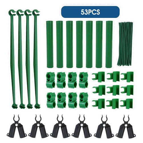 NANOPRETTY Adjustable Garden Stakes Connectors, Plastic Plant Trellis Clips for 0.43 inch Diameter Rods Connecting Joints for Tomato Cage Cucumber Teepee Climbing Plants Frame