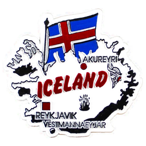 Flagline Iceland - Country Magnet