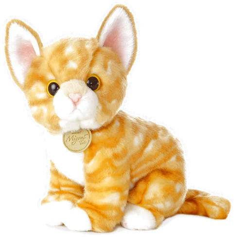 Aurora® Adorable Miyoni® Tots Orange Tabby Kitten Stuffed Animal - Lifelike Detail - Cherished Companionship - 10 Inches
