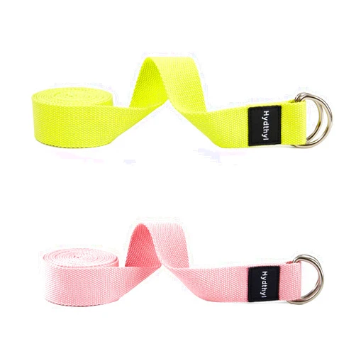 Hydthyl Yoga Strap with Adjustable D-Ring Buckle, 6/8/10 Feet, Durable Soft Material Exercise Belt with Portable Carry Bag for Yoga, Physical Therapy, Pilates, Dance, Stretch
