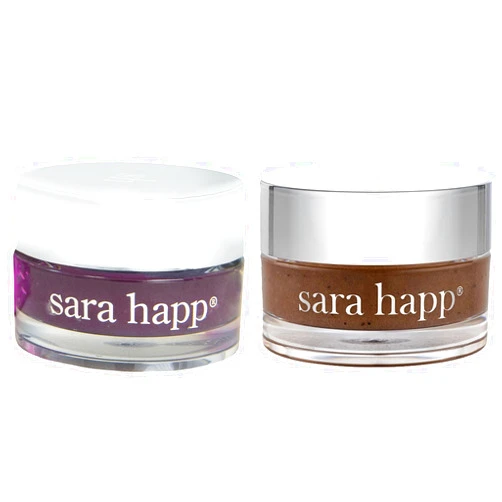 Sara Happ Passion Fruit + Vanilla Bean Sugar Lip Scrub Duo - Exfoliating Lip Treatments, Moisturizers for Dry and Flaky Lips, Vegan (Set of two 0.5-ounce Jars)