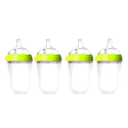 Comotomo Baby Bottle, Green, 8 Ounce, 4 Count (2 Pack)