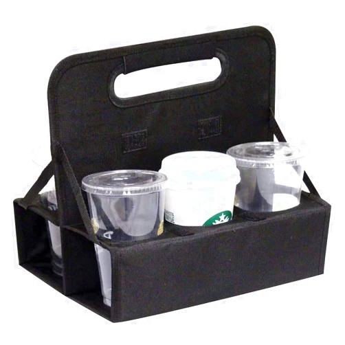 AJK Gifts Reusable Cup Carrier, Holds 6 Cups or Cans, Folds Flat