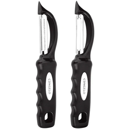 CDNGELO Professional Fruit and Vegetable Peeler Set of 2 for Potatoes, Apples, Kitchen Rotary Serrated Potato Peelers