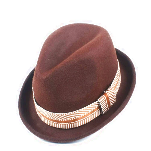 SDGEZ New Fedora Hat Unisex Autumn Winter Wool Felt Flat Hat Jazz Simple Fashion