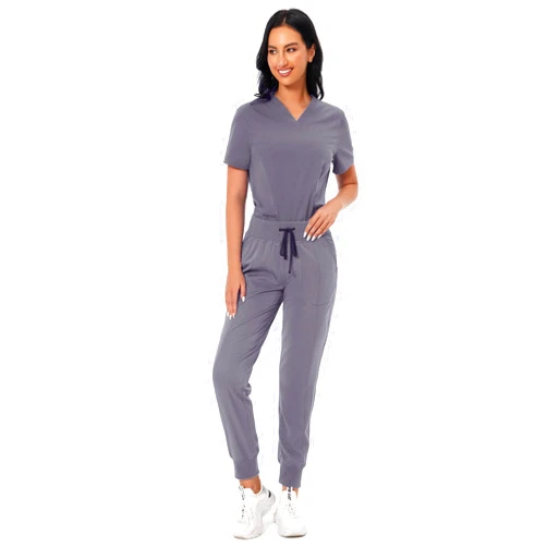 PuriPure Scrub Set for Women Classic V-neck Scrub Top & Jogger Scrub Pants Athletic Nurse Scrub Set with 7 Pockets 4-way