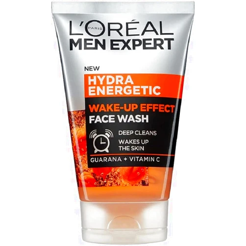 L’Oréal Paris men expert Wake-up Effect Face Wash 100ml, Hydra Energetic Face Wash With Vitamin C*, for Dull and Tired-Looking Skin, Cleanses Pores and Energises Skin
