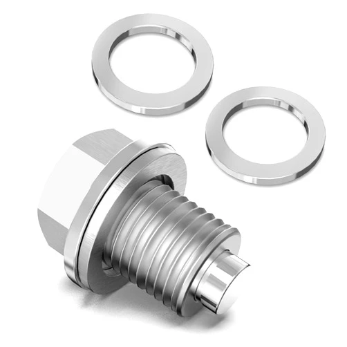 Jeagou Magnetic Oil Drain Plug M14 x1.5, Stainless Steel Engine Oil Pan Drain Plug with Crush Washer Gasket, Fits Honda Acura Ford GM Mazda Hyundai KIA and More Vehicles