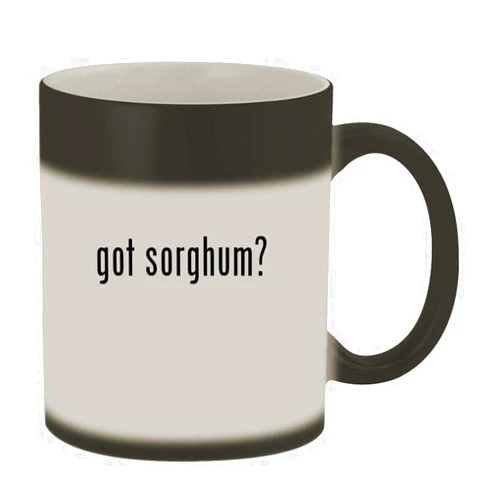 Knick Knack Gifts got sorghum? - 11oz Magic Color Changing Mug, Matte Black