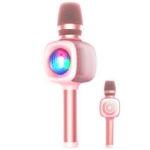 Bopmen Star10 Wireless Bluetooth 5.2 Karaoke Microphone for Singing, 4-in-1 Karaoke Machine Portable Handheld Mic Speaker with Disco Light for Car Travel Home Party, Gifts for Adults and Kids