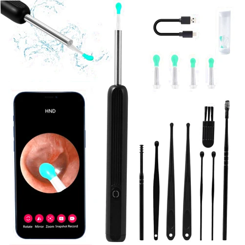 AOLIKOKO Ear Wax Removal with 1296P HD Ear Scope -Ear Wax Removal Tool Camera and Light， Earwax Removal kit with 7 Ear Pick- Earwax Removal for iPhone & Android Phones