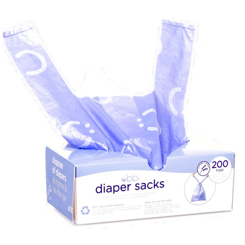 Ubbi Disposable Diaper Sacks, Lavender Scented, Easy-To-Tie Tabs, Diaper Disposal or Pet Waste Bags, 200 Count