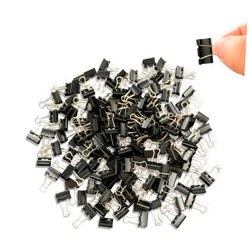 Ykimok 240Pcs Mini Binder Clips, 5/8 inch(15mm), Paper Clamps Small Size for Office Supplies, Black