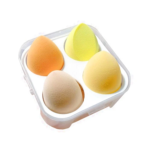 Green Myuu 4 Pcs Makeup Sponge Set, Soft Sponge For Foundation, Creams, and Powders，Latex Free Wet and Dry Makeup Egg Yellow
