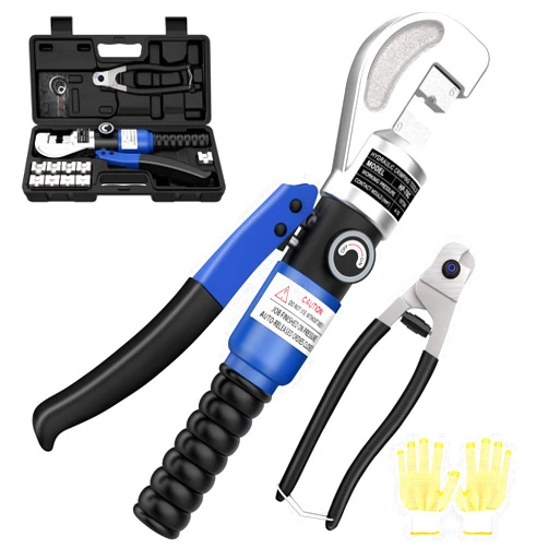 CKE Upgraded 10 Ton Hydraulic Cable Crimper Hand Tool for Stainless Steel Cable Railing Fittings for 1/8