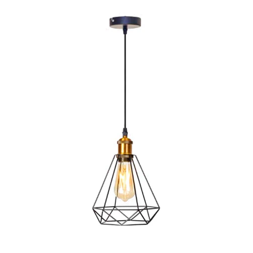 MTDYD Creative Hollow Iron Hanging Light, Single Head Ceiling Pendant Lamp, Vintage E27 Chandelier, Restaurant Bar Industrial Style Decor Lighting Fixture