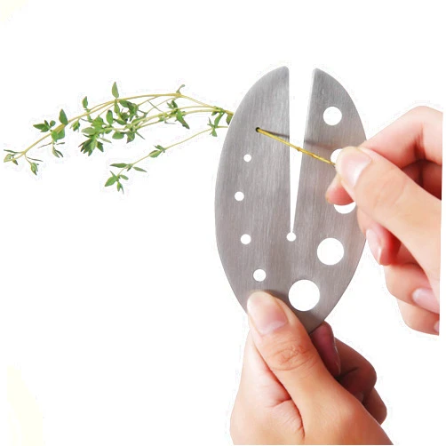 DOMG Herb Stripper Tool, Stainless Steel Herb Leaf Zipper for Kale, Chard, Collard Greens, Rosemary and Thyme