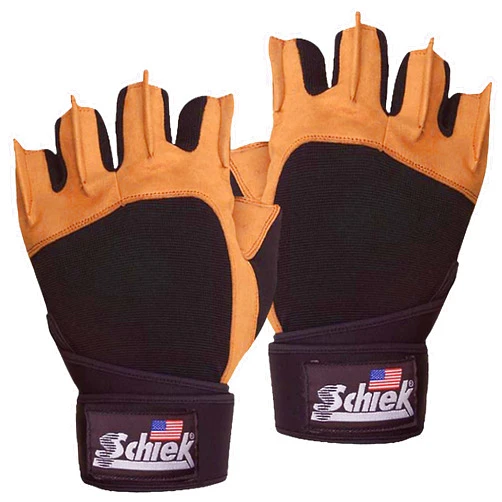 Schiek Sports Model 425 Power Series Weight Lifting Gloves - Leather Gym Gloves with Padded Palms