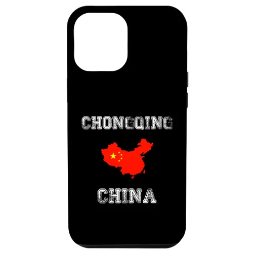 Vintage Chongqing China Map With Flag Souvenirs iPhone 15 Plus Retro Chongqing China Distressed China Flag Case