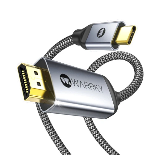 Warrky USB C to HDMI Cable 4K [Anti-Interference Gold-Plated Plugs] Aluminum Type-C to HDMI Cord, Thunderbolt 3 & 4 Compatible for iPhone 15 Series, MacBook, iMac, iPad Pro, Galaxy, Surface, Dell, HP