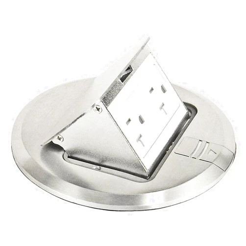 Garvin Industries Stainless Floor Box Kit With Pop-Up Weather And Tamper Resistant 20 Amp Receptacle-1 per case