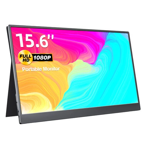 Kksmart Portable Monitor 15.6 Inch FHD 1080P USB-C HDMI IPS Travel Monitor with Speakers, Portable Monitor for Laptop/Mac/PC/Xbox/PS5, VESA Mountable