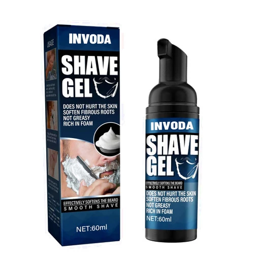 INVODA Shaving Gel For Men Travel Shaving Foam Sensitive Skin Shaving Cream Protects and Soothes To Help Reduce Skin Irritation 3.13 Oz