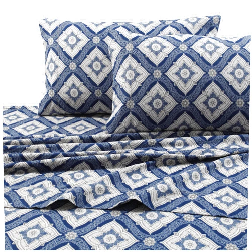 Tribeca Living 100% Cotton Flannel Sheet Set - 200 GSM, Deep Pocket, Ultra Soft & Cozy, Twin XL, Damask Printed