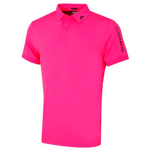 J. Lindeberg J.Lindeberg Men's Tour Tech Reg Fit Polo Shirt - Fuchsia Purple - S