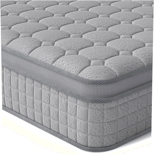 Vesgantti 10 Inch Multilayer Hybrid Queen Mattress - Multiple Sizes & Styles Available, Ergonomic Design with Memory Foam and Pocket Spring, Medium Firm Feel, Grey